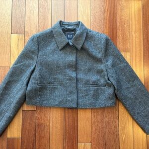GAP Women's Charcoal Cropped Blazer